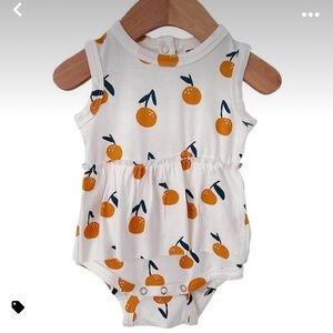 Spearmint love skirted bodysuit newborn oranges